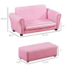 Kids Sofa Set with Footstool for Toddlers and Babies, Pink 3