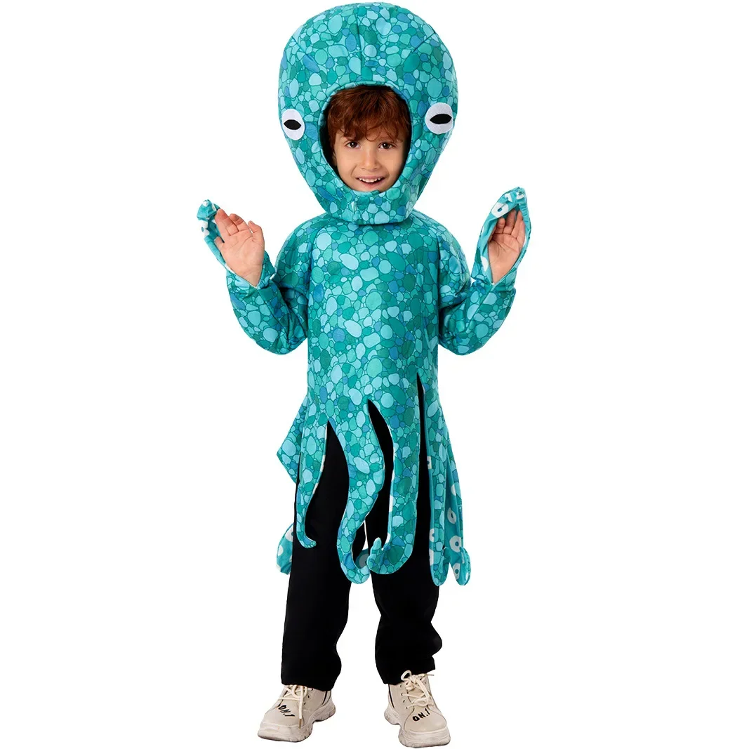 

Funny Animal Family Squid Costume Red Octopus Sponge Jumpsuits For Parent Cosplay Child Halloween Costumes Carnival Fancy Dress