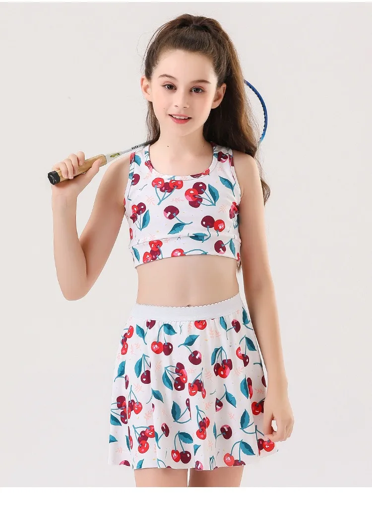 Girls Tennis Skirts Set with Sleeveless Tank Top and Skorts 17 S9a2b11df64684a07899650dfd7df1890F
