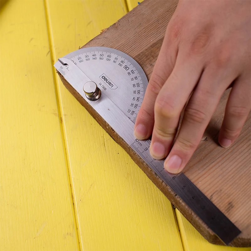 150mm Protractor Metal Angle Ruler Woodworking Measuring Ruler 180 Degree Stainless Steel Angle Gauge Rotary Measuring Tool 1Pcs
