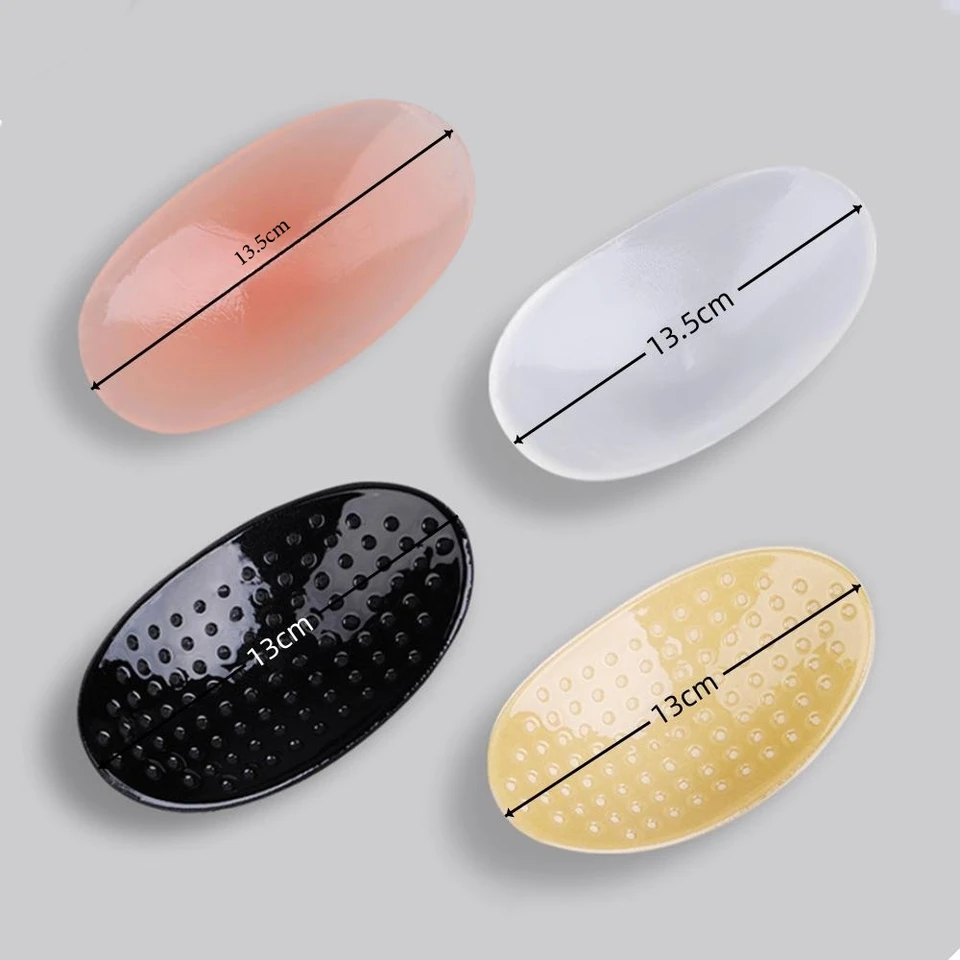 POMAMZ Schoudervullingen Siliconen Zachte Zelfklevende Anti-Slip Onzichtbare Schouderpads Push-up Zelfklevende Schouderversterker voor Vrouw Man, M, Transparant, M