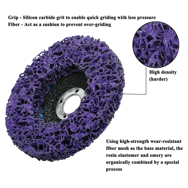 100/115/125mm Abrasive Wheel Paint Rust Remover Poly Strip Disc for Angle Grinder Clean Polish Metal Motorcycles Car