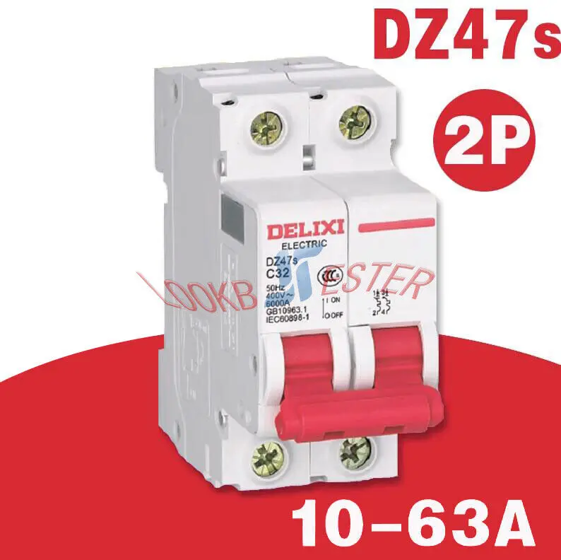 

2Pc DELIXI Air Switch Circuit Breaker DZ47s C32 2P 32A