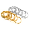 1pc 18k Gold Plated Stainless Steel Elasticity Polish Thick Bracelet Trendy Hip-Hop Metal Bangle Unisex Jewelry Gifts 60mm 3