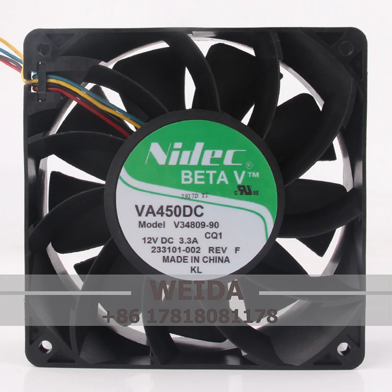 

V34809-90 Case Cooling Fan for NIDEC 24V 48V DC12V 3.3A EC AC 120X120X38MM 12CM 12038 Centrifugal Exhaust Industrial Axial Flow