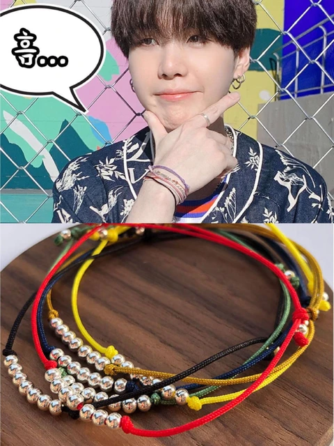 KPOP Idol BTS V Taehyung Color Layering Fabric Rope Bracelets