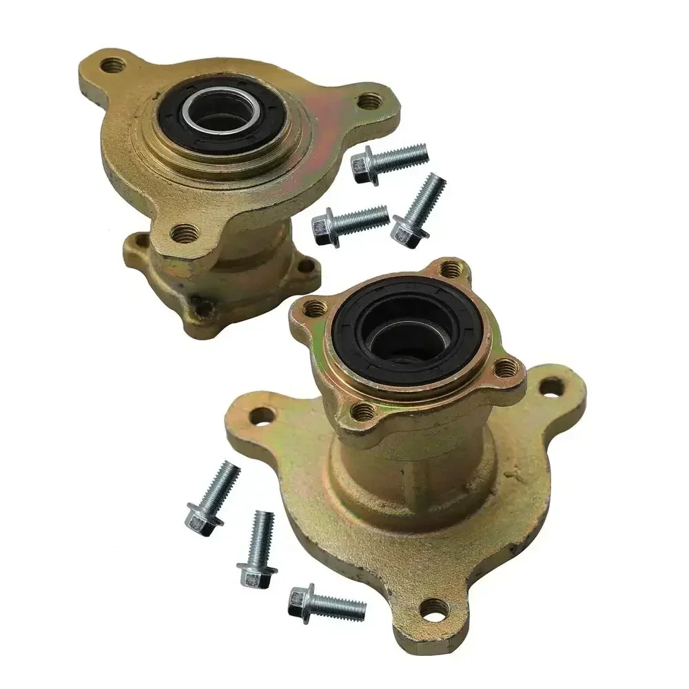 Go Kart ATV 3 Stud Front Wheel Rim Hub Axle 17mm Diameter & Steering Knuckle Brake Disc Rotor kit for 110cc 125cc DIY Buggy