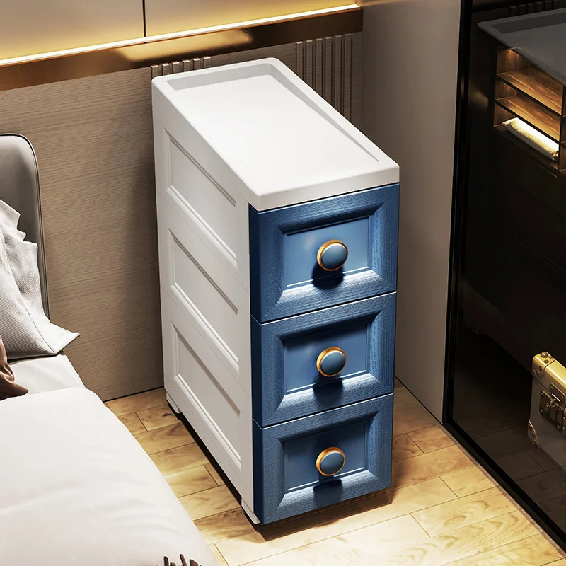 

20/25/35cm Simple Household Bedroom Bedside Table Multi-functional Seam Storage Cabinet Mini Super Narrow Small Storage Drawer