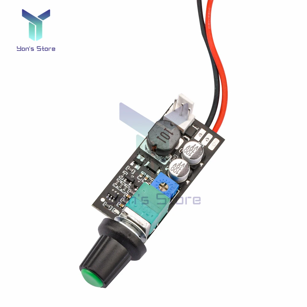 DC 5V 12V Adjustable PWM Fan Speed Controller with Knob Switch 2/3 Wire fan Speed Governor noise reduction can be shut down