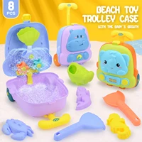 Toddler Beach Toys for Kids ,8 Piece Sand Toys Including , Watering Can, Rake, Shovel, 4 Sand Molds,Outdoor Indoor Play Gift 1