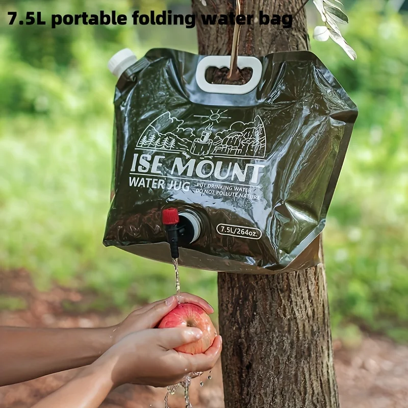 1.98 Gallon Folding Camping Water Storage Bag with Faucet – Portable Collapsible Water Container for Hiking, Travel & Outdoor Use 2