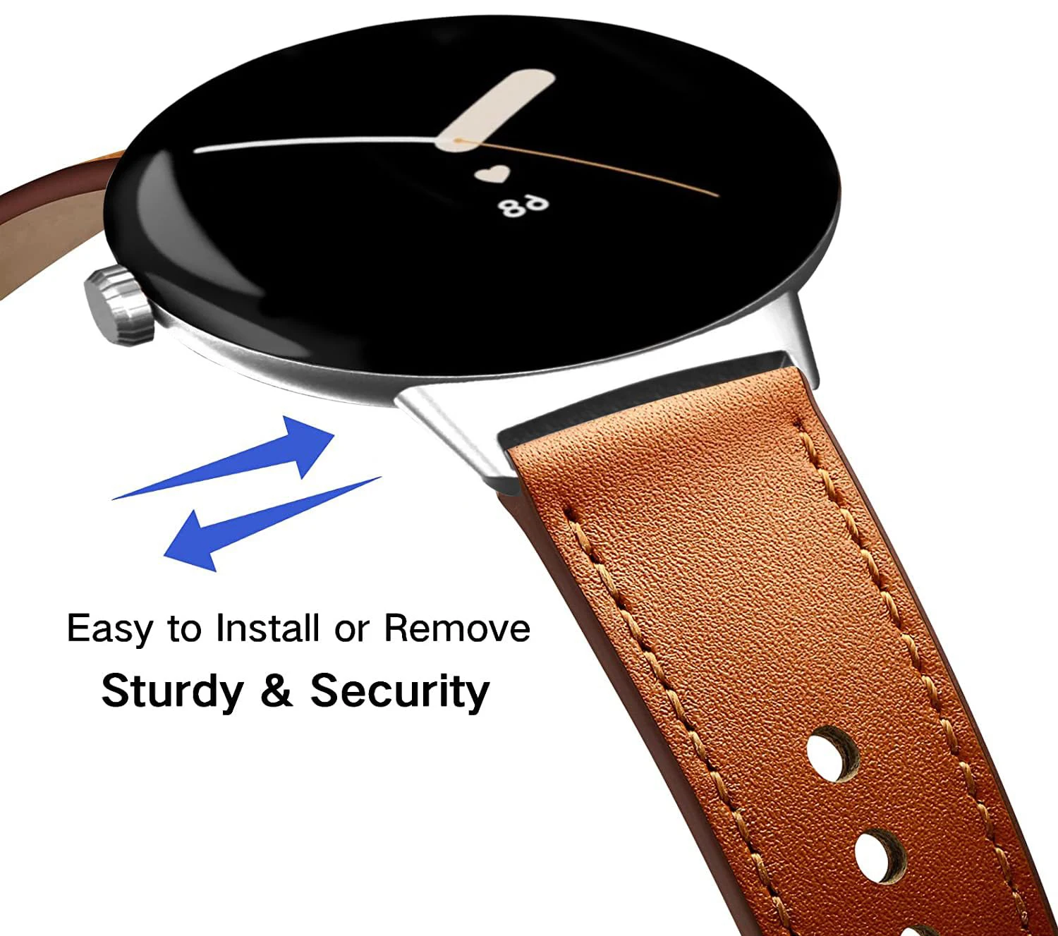 Premium Leather Strap - Stylish & Lightweight 45mm Watch Band