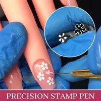 New Nail Art Stamp Pen Set Floral Butterfly Pattern Nail Graffiti Pen Flower Painting Drawing Nail Brush Stamp Pen Manicure Tool 1