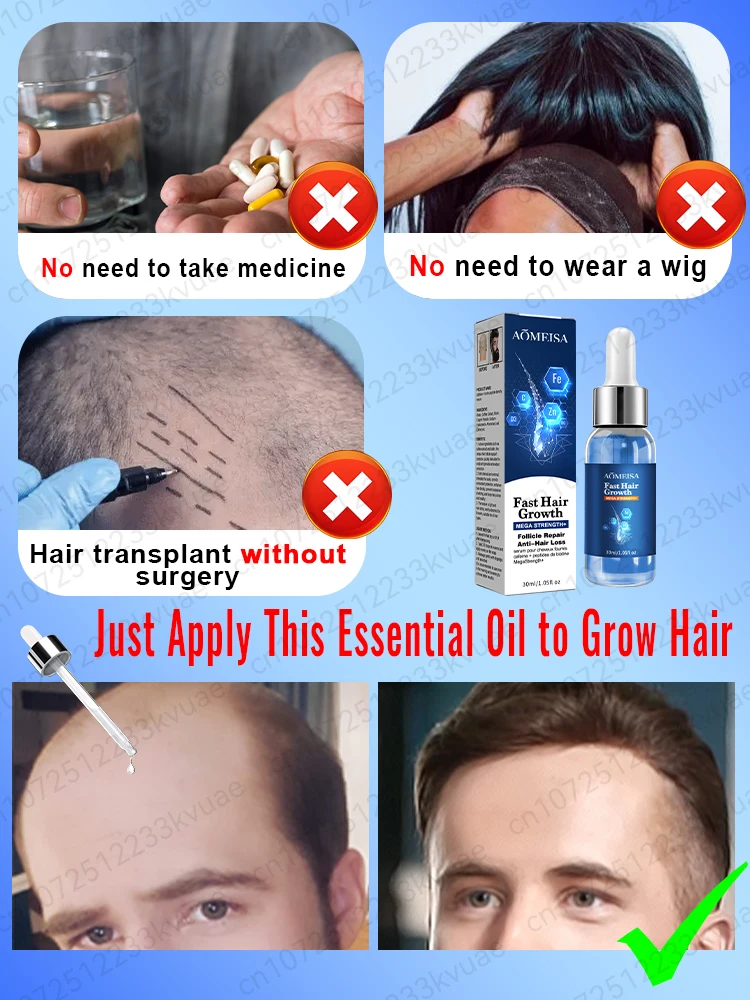 Grow back lost hair stop baldness loss in 7 days