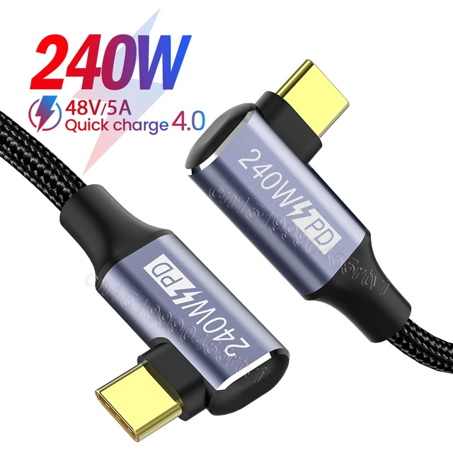 Cable USB tipo C de carga rápida, cargador de 240W, PD 3,1, 100W, para  MacBook Pro, portátil, Xiaomi, 48V, 5A, 2m - AliExpress