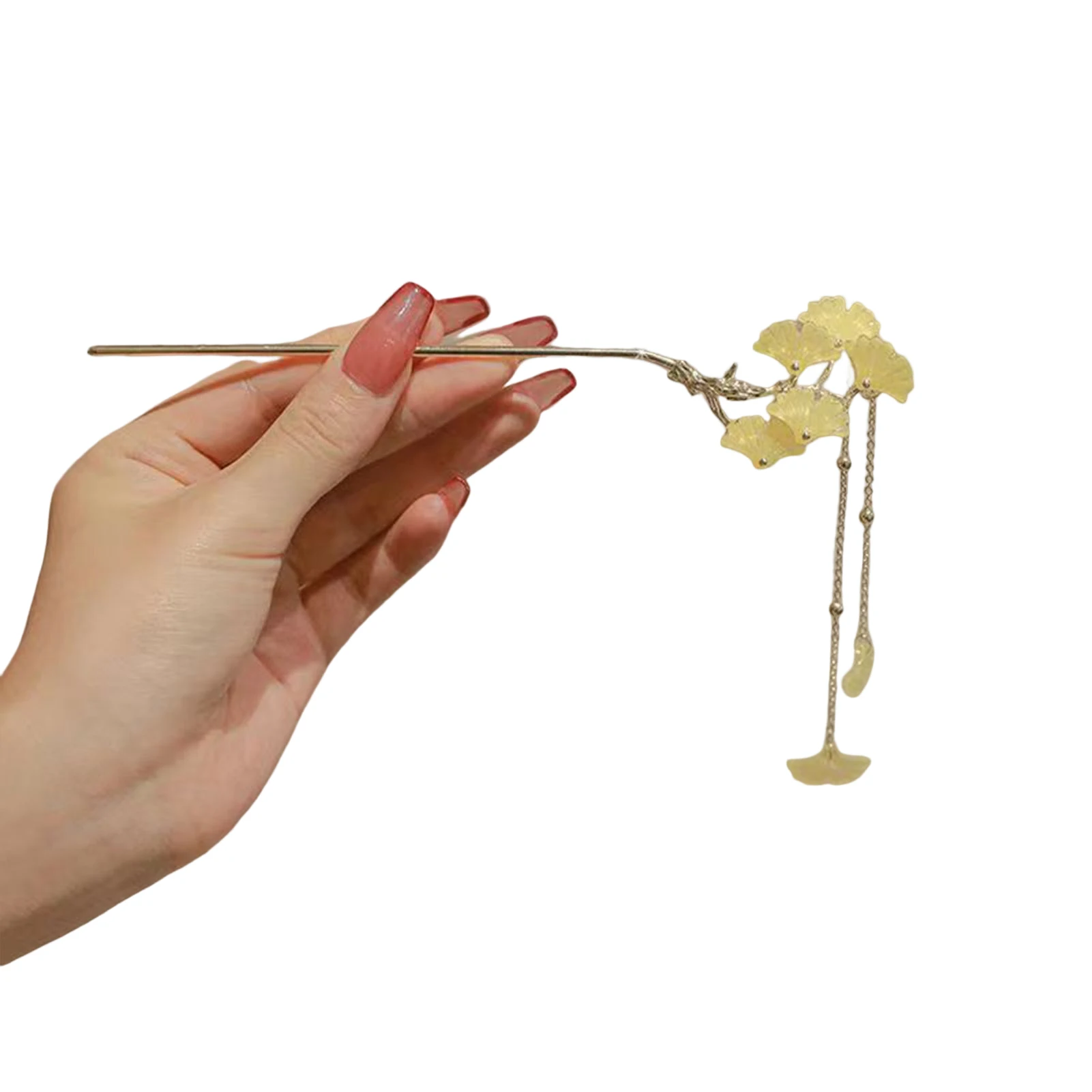 Ladies Gingko Leaf Hair Stick Retro Style Ginkgo Biloba Hair Styling Pins Per Han Chinese Costume Cheongsam