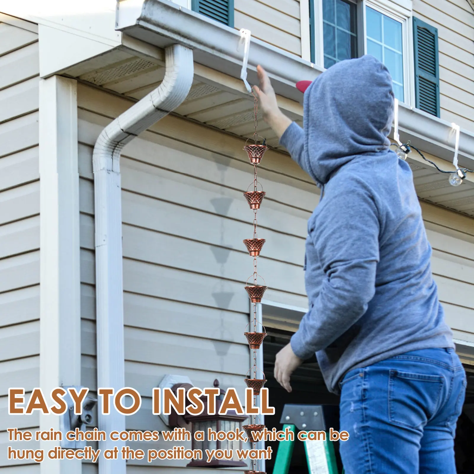 Decorative Metal Rain Chain Downspout 4