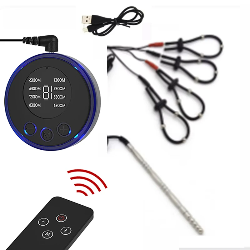Electrical Shock Metal Penis Plug Stimulation Urethral Sounding SM Sex Toys Penis Ring Glans Trainer For Man Urethra Masturbator