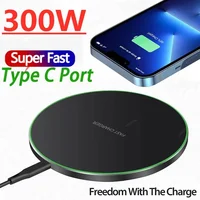 300W Wireless Charger Pad Desk Fast Wireless Charging Dock Station for Samsung Galaxy S24 S23 iPhone 16 15 14 13 Pro Max Xiaomi