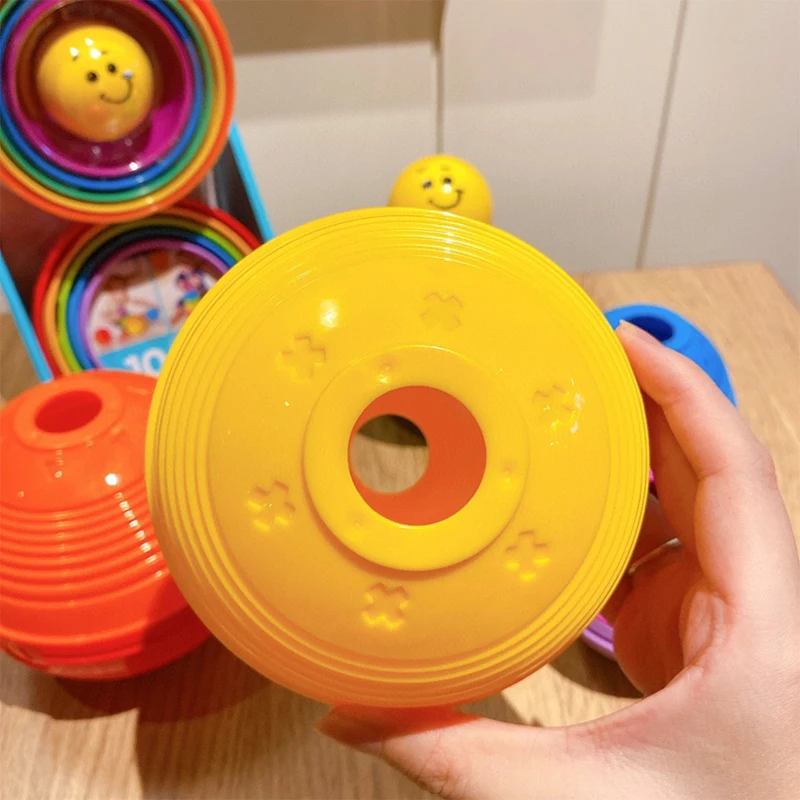 Baby Stacking Cup Early Educational Toy Rainbow Stack Tower Number Sorting Game Fine Motor Skills Montessori Sensory Toddler Toy