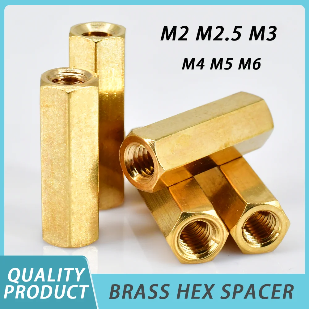 thumbnail image 1 of 5-40pcs Brass Hex Spacer M2 M2.5 M3 M4 M5 M6 Brass PCB Motherboard Standoffs Nut Hexagon Copper Column Standoff Bolt Screw, 1 of 4