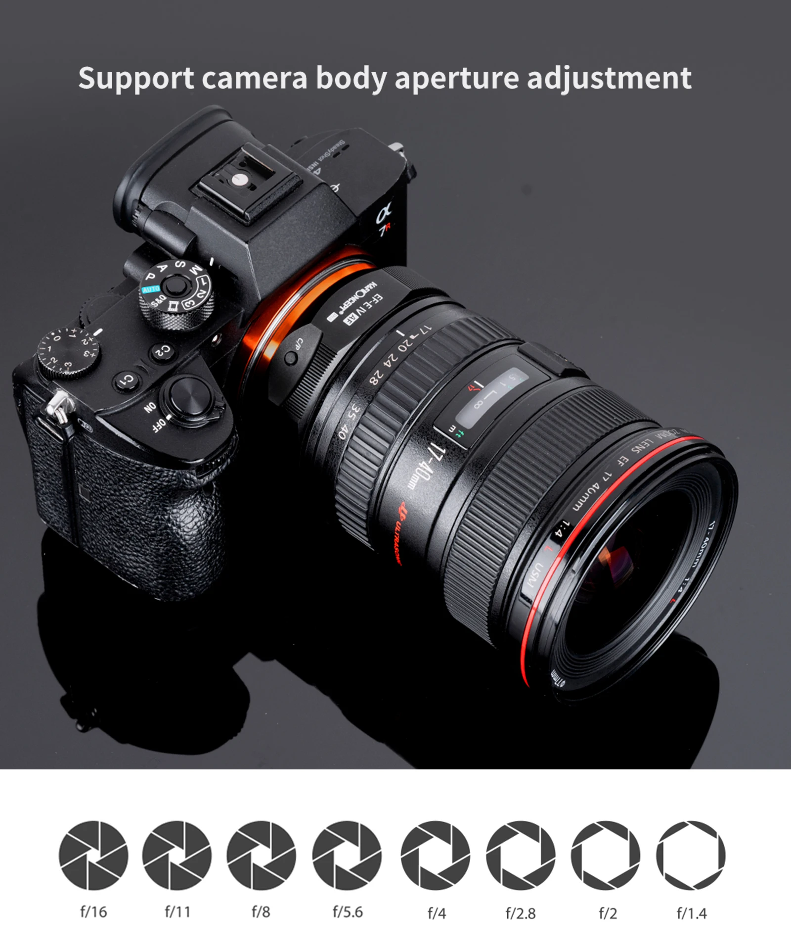 K&F Concept EOS to E IV Auto Focus Lens Adapter for Canon EOS