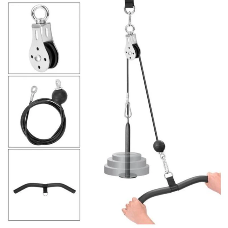 

DIY Fitness Pulley Cable Machine Attachment System Arm Biceps Triceps Hand Strength Trainning Home Gym Workout Equipment