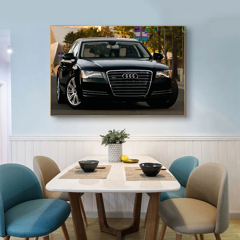 아우디 A6 아우디 R8 슈퍼카 멋진 럭셔리 스포츠카 포스터 및 인쇄 캔버스 회화 벽 예술 사진 거실 홈 장식
