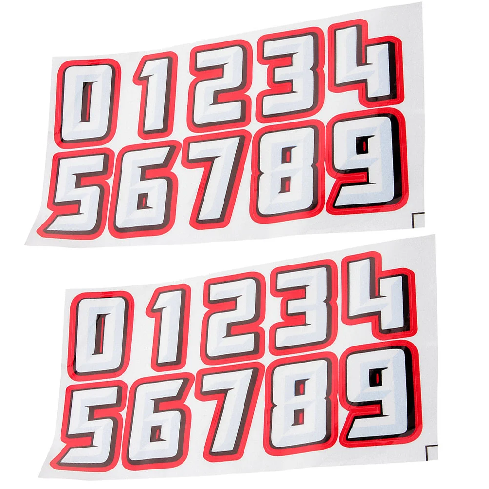 

2 Sets Label Stickers Number Hockey Football for Motorcycle Posters Decals Numbers Numbered