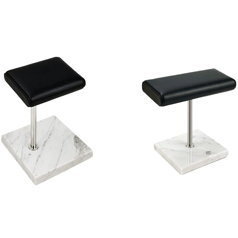 2 Pcs Marble Watch Bracelet Display Stand PU Leather Jewelry Stand Watch Stand Rod Placement Stand 12Cm & 14Cm