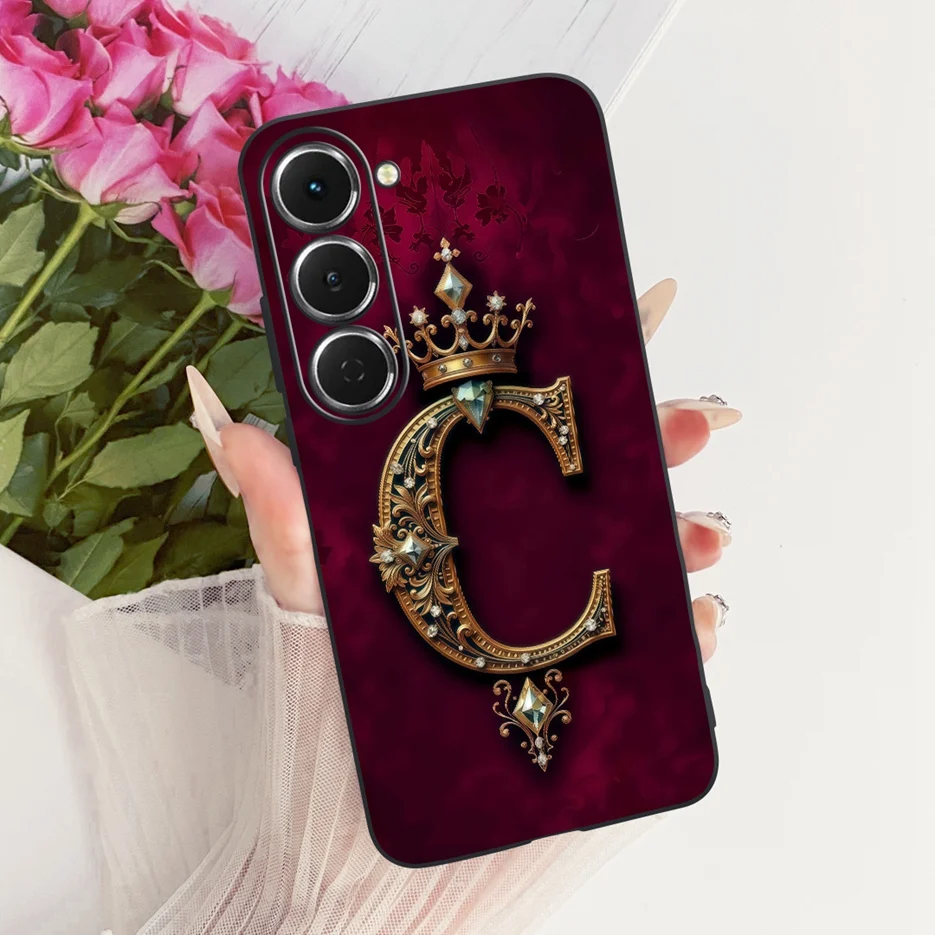 Crown Letters Soft TPU Phone Case - Elegant Protective Cover