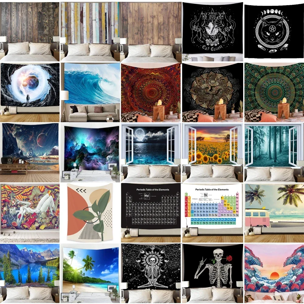 Tapestry Mandala Hippie Wall Hanging Cloth Print Your Photo Carpet Witchcraft Tapestries Background tapestry decor