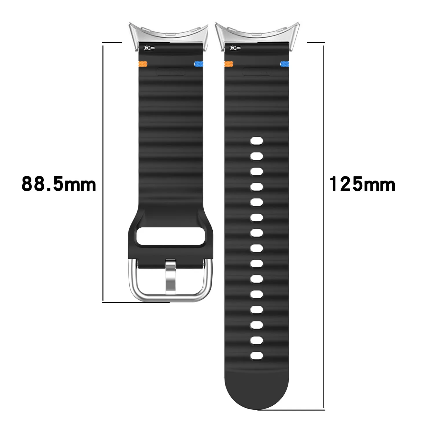 Sport Rubber Strap Silicone Watch Band No-Gap Bracelet Replacement Wristband