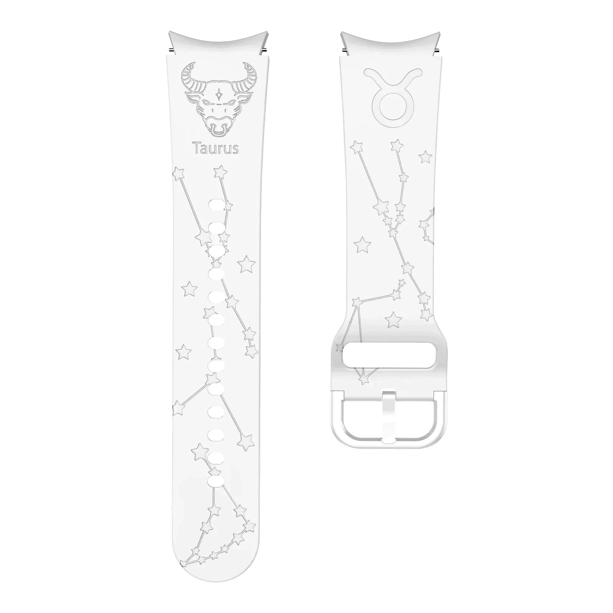 Seamless Zodiac Engraved Classic Buckle Watch Strap