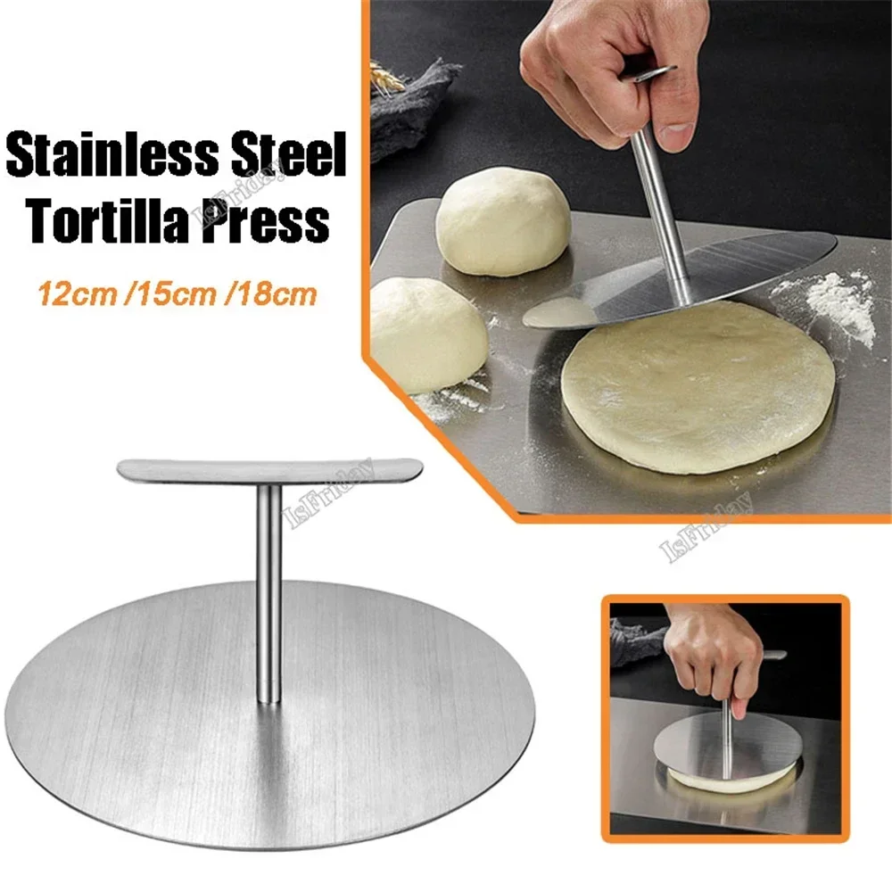 Kitchen Tool Stainless Steel Round Tortilla Press with Handle for Household Hand Pressure Pie Crust Cookie Pastry Kitchen Tools tortilla press