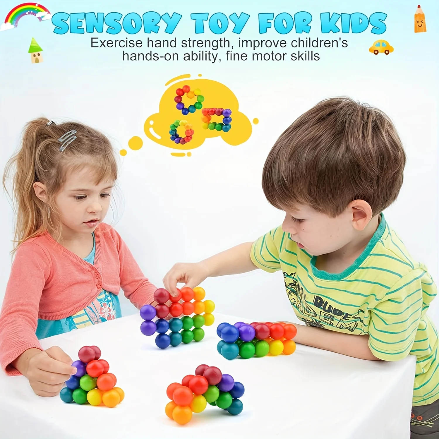 Puzzle versatile bead colored 3D decompression ball New Unique Stress Relieving Toy 6