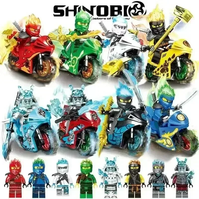Phantom Lloyd Ni Motorcycle Building Blocks Toy Set with Figures