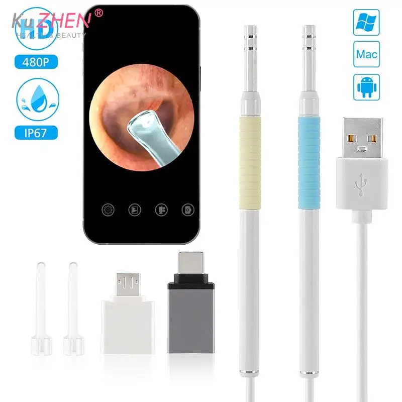 

1Set 5.5mm Smart Visual Earpick Glowing Visual Ear Stick Mini Camera Endoscope Spoon Earwax Removal Cleaning Mouth Nose Otoscope