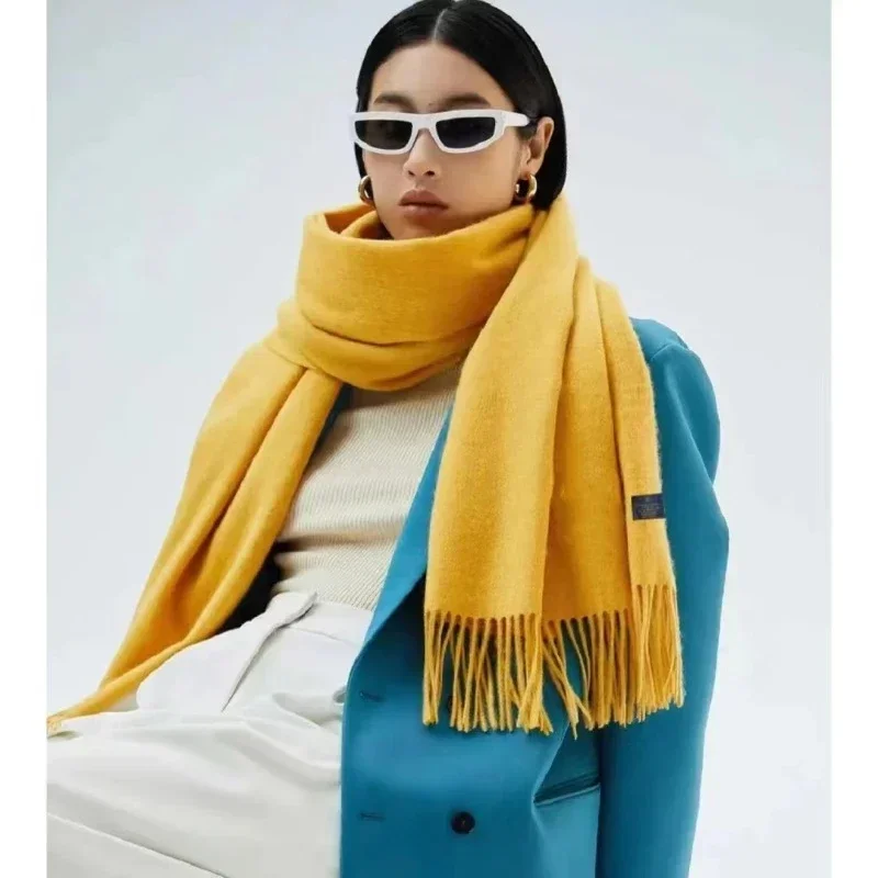 

200*70cm Ginger Color Scarves Winter Women Scarf Versatile Large Shawl Cashmere Scarves Warm Thick Soft Long Tassel Women Scarf