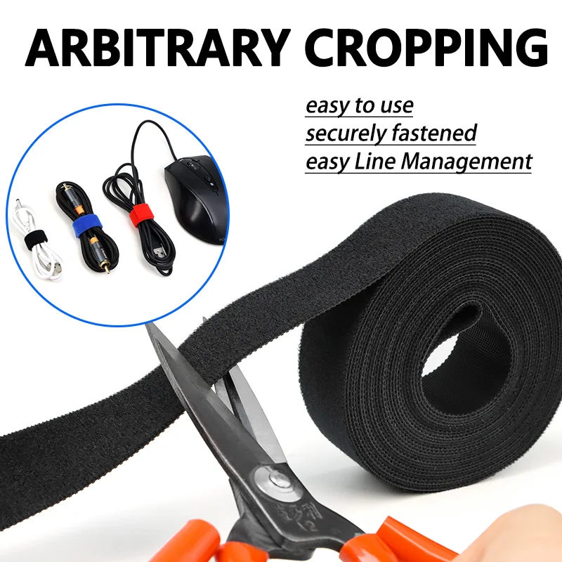 Reusable Nylon Hook and Loop Fastening Cable Ties – 5M Roll, Multi-Width Options for Wire Organizing and DIY Projects