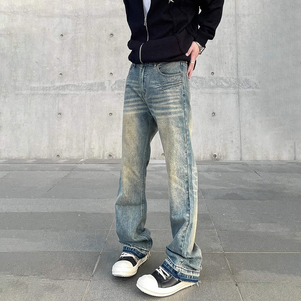 Streetwear Jeans Men Autumn Fit Vintage Trousers High Street Vaqueros Pantalones Hombre Slim Straight-leg Y2k Winter Denim Pants 2