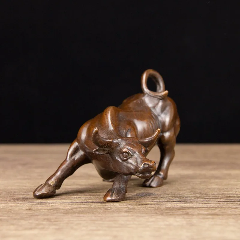 Wall Street Bronze fengshui wealth Fierce Bull OX Statue Metal crafts family decorations home decor 5