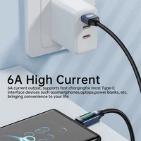 NNBILI 120W USB Type C Cable 6A LED Digital Display High-Speed Wire for Xiaomi POCO Huawei USB C Charger Data Cord 1m 1.5m 2m 5