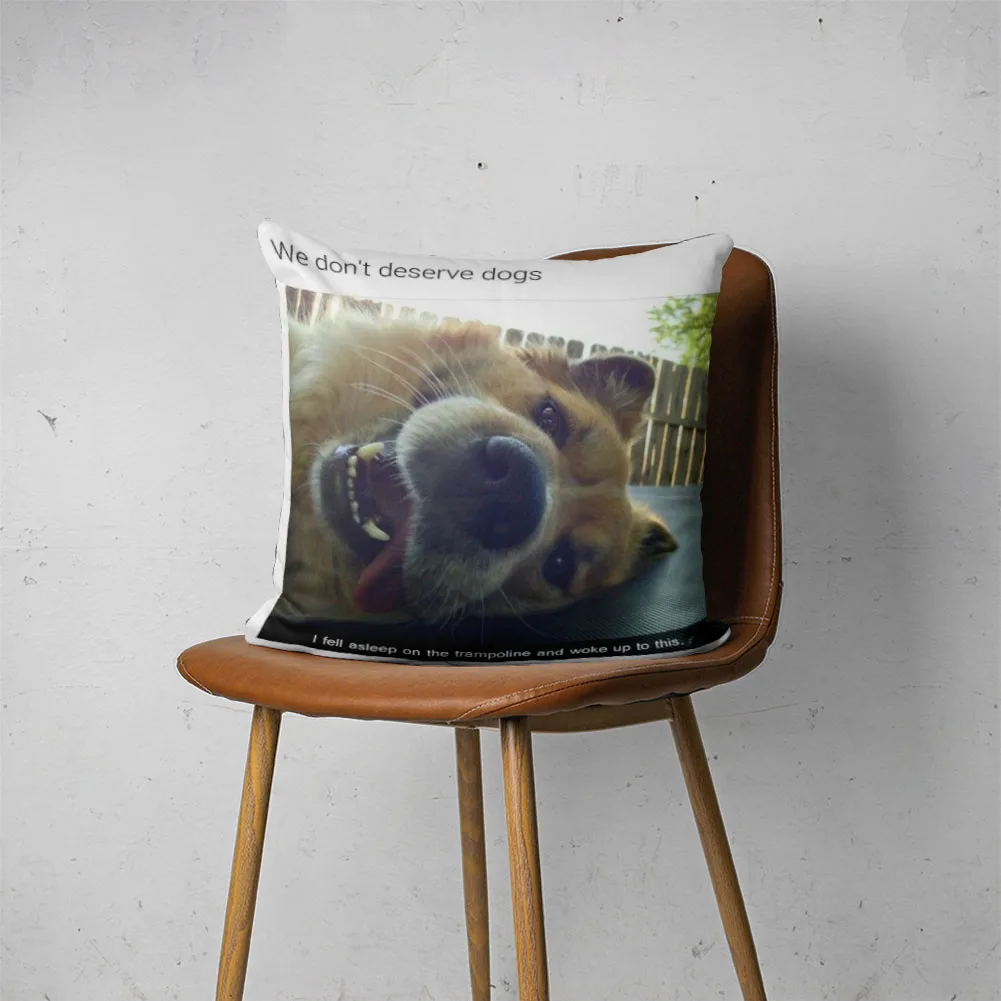 

DOG MEME PILLOW 004 Customizable Bedroom Bed Sofa Hotel Car Lumbar Pillow Fashion Decorative Pillow Cover
