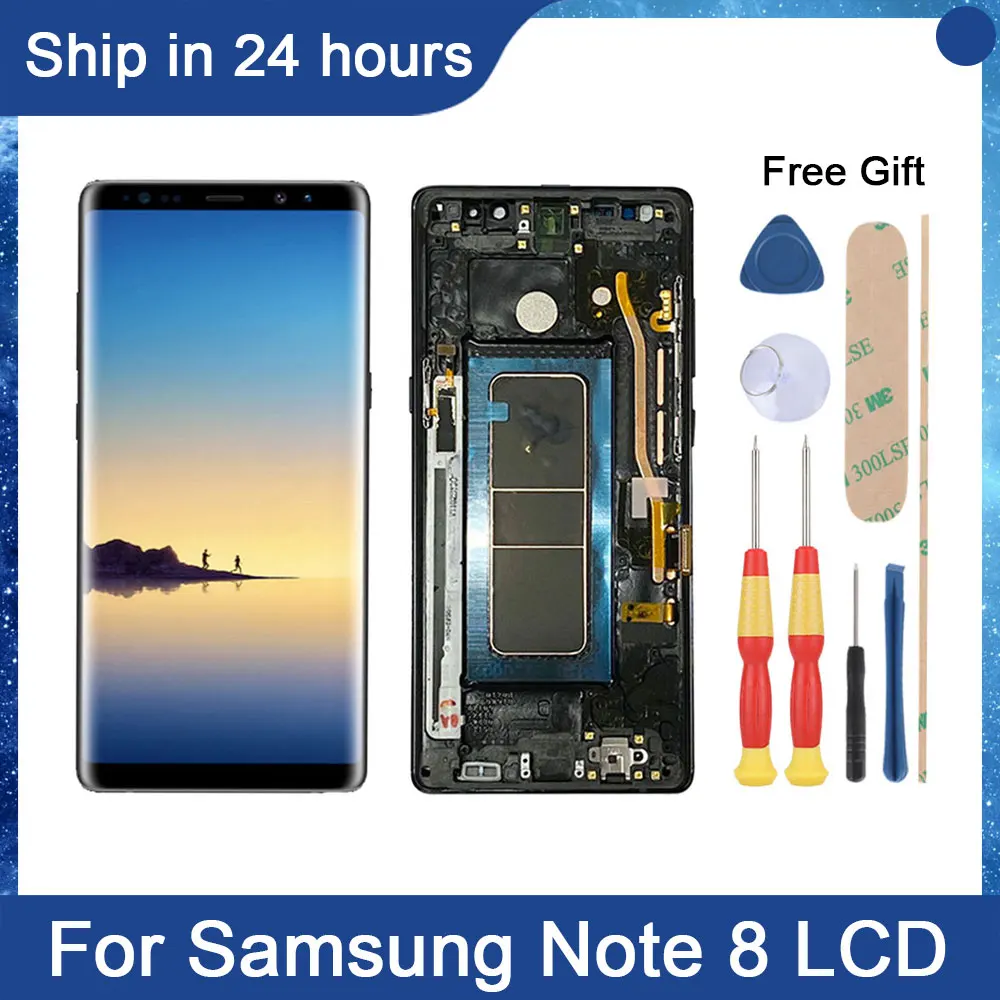 

AiNiCole N950F LCD For Samsung Galaxy Note 8 Display With Frame Super AMOLED Note 8 SM-N950A N950U LCD Touch Screen Parts