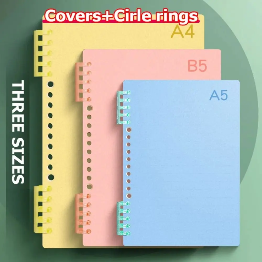 4Pcs PP 루스리프 책 표지 A4 A5 B5 투명 DIY 루스 리프 노트 바인더 나선형 링 다채로운 사무실 학교 용품