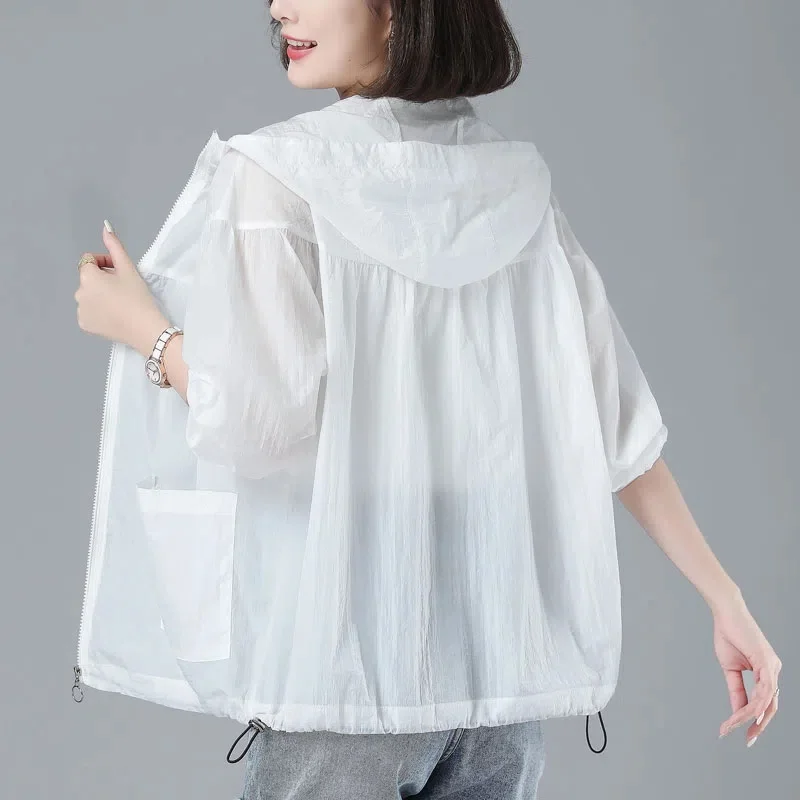 

Куртка женская тонкая с длинным рукавом, Бомбер, Повседневная ветровка, верхняя одежда для защиты от солнца, лето 2023