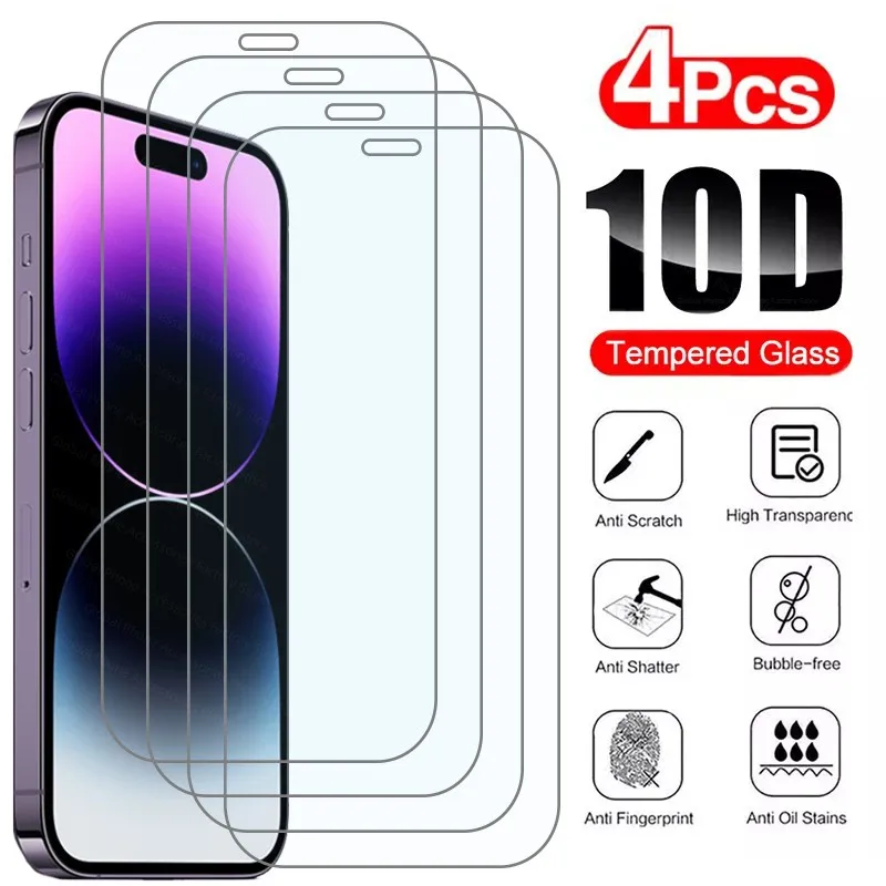4PCS Tempered Glass for iPhone 11 Pro X XS Screen Protector Protective