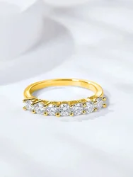 Sterling Silver Zircon Ring for Women - Shiny, Gorgeous, High - Quality Fine Jewelry for Engagement and Wedding (Golden)