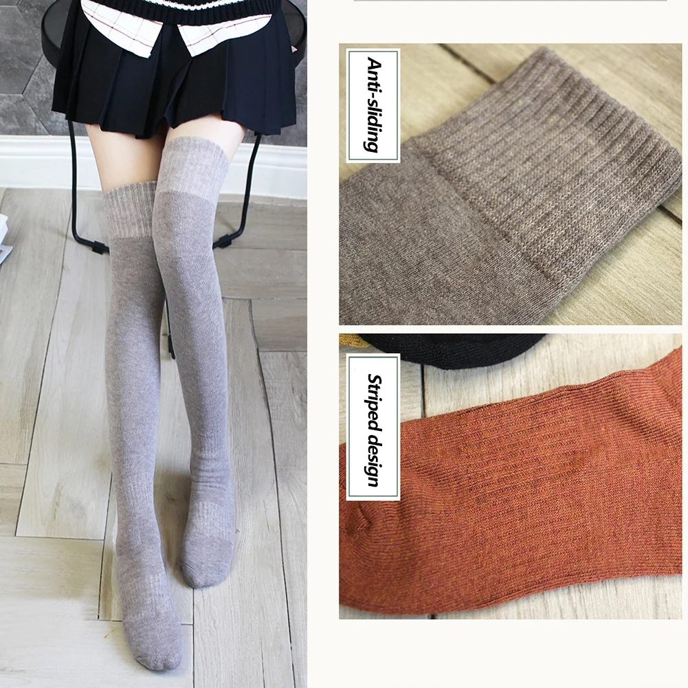 Thigh High Over The Knee High Socks For Women Long Stockings Cute Kawaii Thick Leg Warmers Cotton Tall Tube Girl Sock